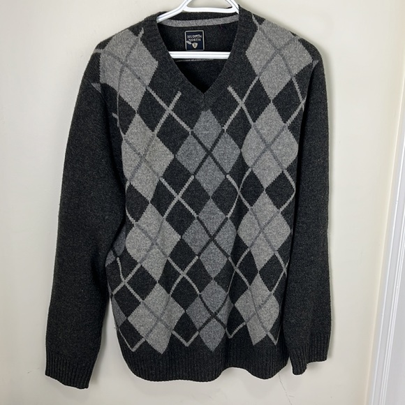 Hudson North Mens Lambswool Argyle Sweater Size Medium - Picture 5 of 7